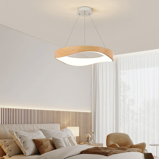 Nordic Wood Grain 40cm Pendant Light / Antique Wood Grain / Warm light