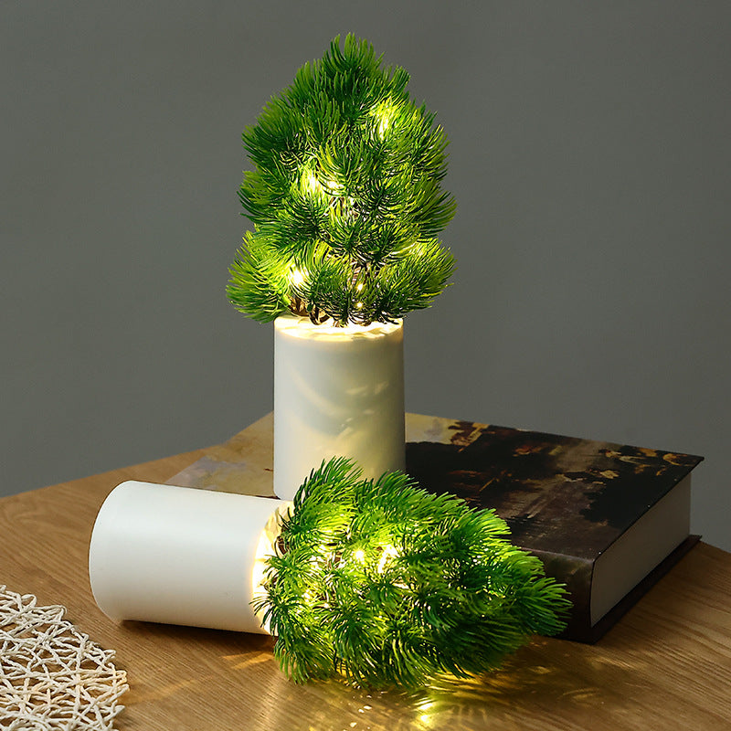 Pine Cypress Decorative Bedside Night Light / Pine Cypress Small Night Lamp