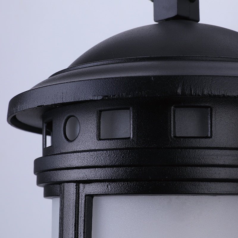 Retro Black Outdoor Glass Wall Light