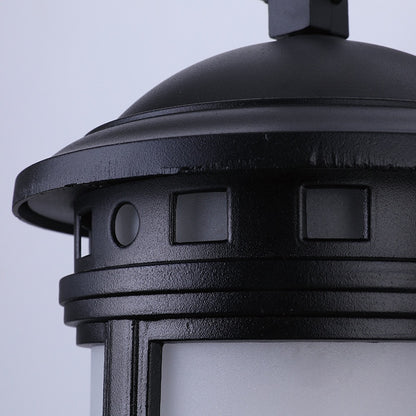 Retro Black Outdoor Glass Wall Light