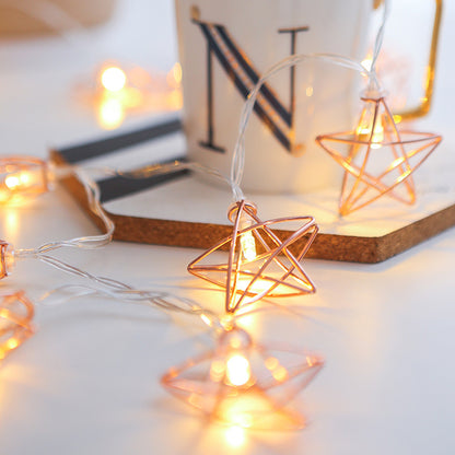 Rose Gold Star LED String Lights