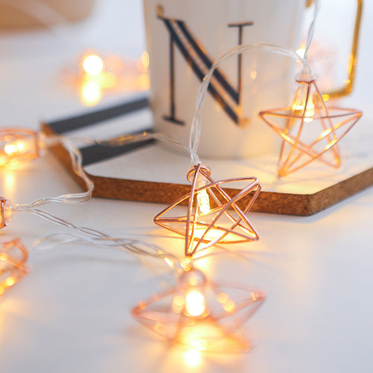 Rose Gold Star LED String Lights