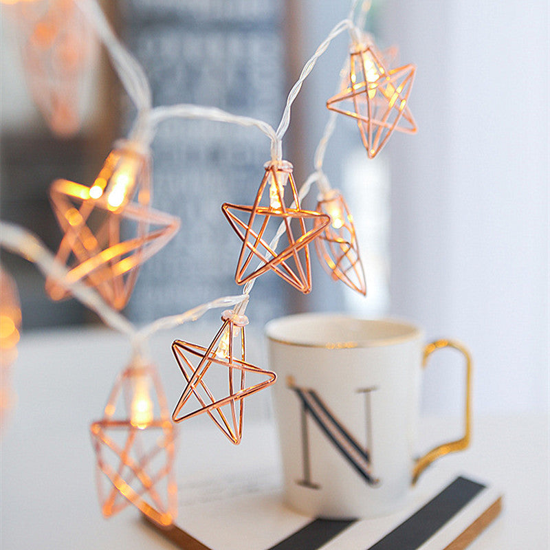 Rose Gold Star LED String Lights