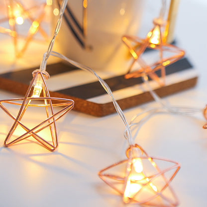 Rose Gold Star LED String Lights
