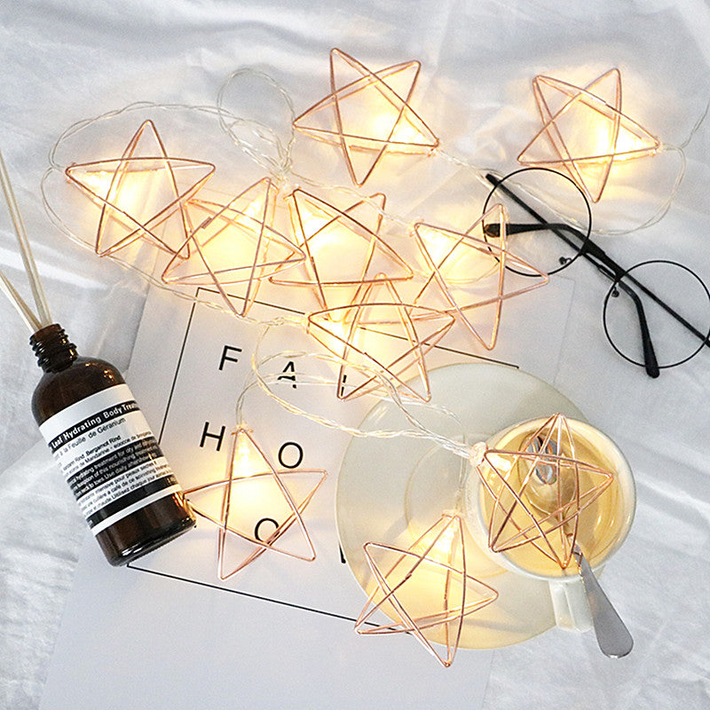 Rose Gold Star LED String Lights