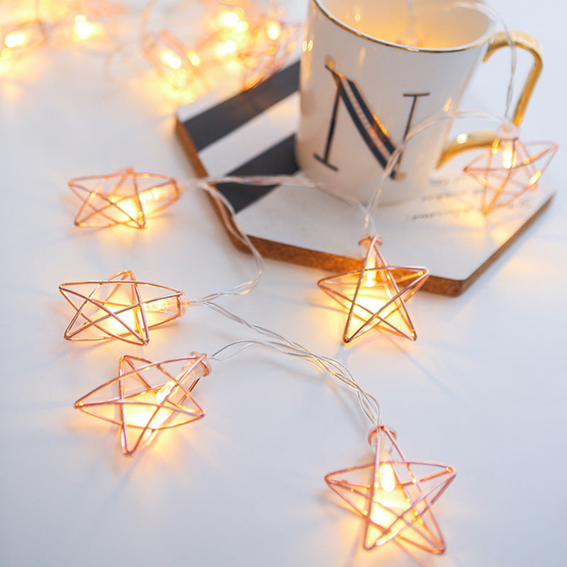 Rose Gold Star LED String Lights