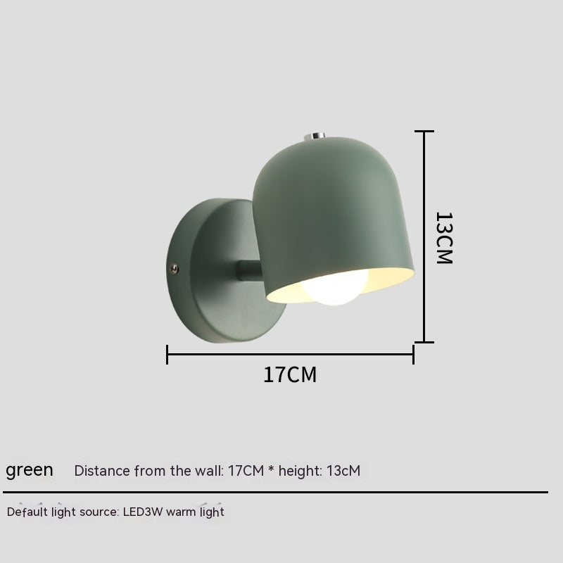 Simple Modern Macaron Bedside Wall Lamp / Green