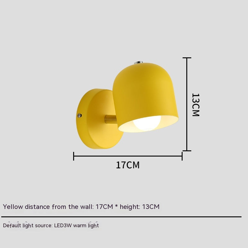 Simple Modern Macaron Bedside Wall Lamp / Yellow