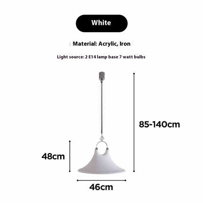 Striped Horn Two-Light Retractable Pendant Chandelier / Color